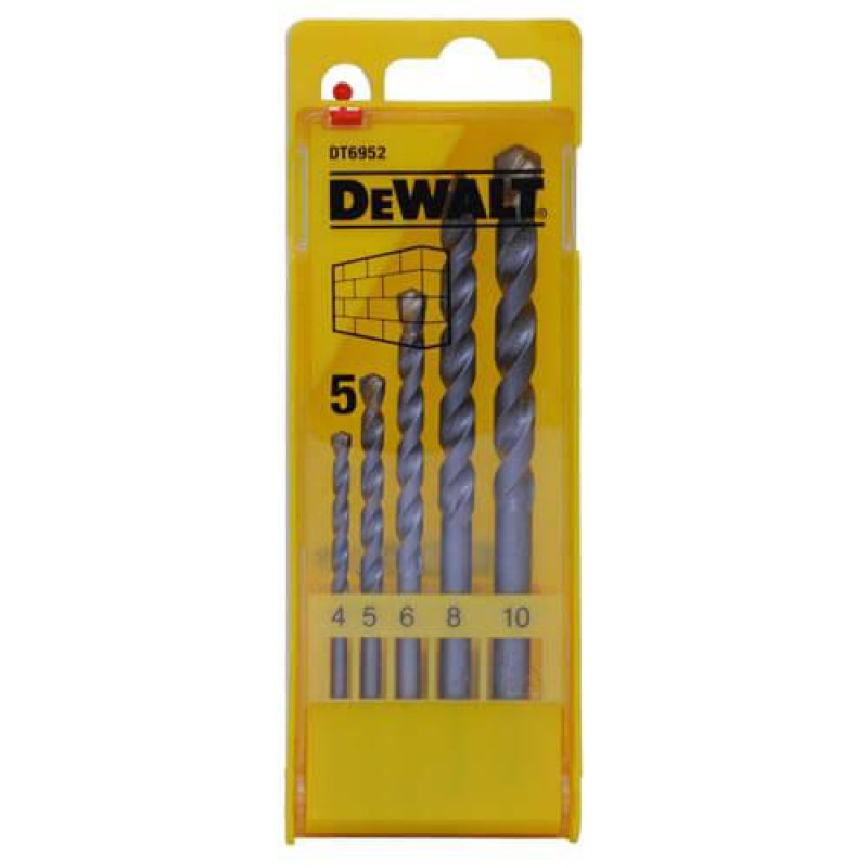 Набор свердел DeWALT DT6952 5 шт диаметр 4-10 мм пластиковая касета резка под углом 130° для ударних дрелей