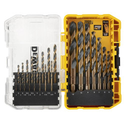 Набір свердел DeWALT DT70729 23 шт HSS-G пластиковий кейс ToughCase BLACK&GOLD фрезерований хвостовик 3 фаски Набір свердел DeWALT DT70729 23 шт HSS-G пластиковий кейс ToughCase BLACK&GOLD фрезерований хвостовик 3 фаски