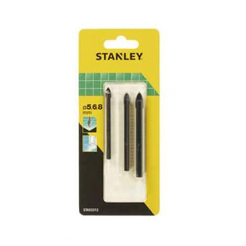 Набір сверел по плитці STANLEY STA53312 діаметр 5/6/8 мм загальна довжина 70/76/80 мм для настенной і полової плитки