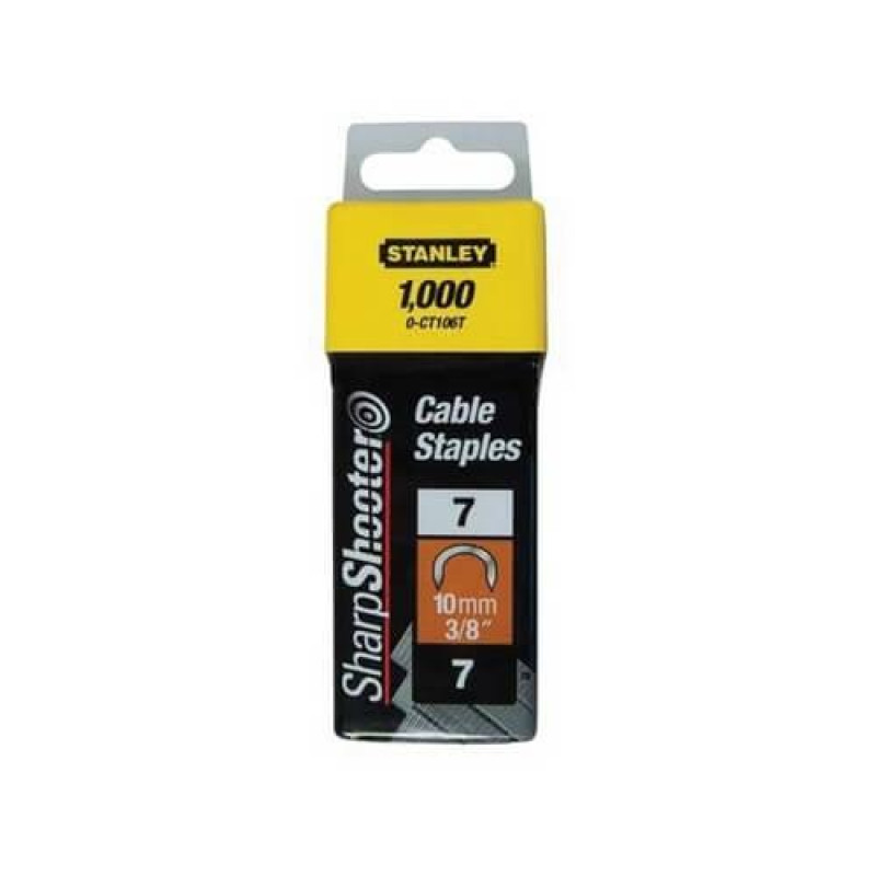 Скоби CABLE тип 7 STANLEY 1-CT108T 12 мм полукруглі для крепления кабеля в упаковке 1000 шт
