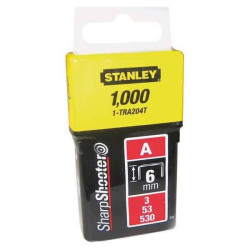 Скоби тип А STANLEY 1-TRA204T висотою 6 мм для ручного степлера Light Duty упаковка 1000 шт Скоби тип А STANLEY 1-TRA204T висотою 6 мм для ручного степлера Light Duty упаковка 1000 шт