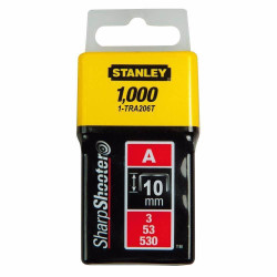 Скоби тип А STANLEY 1-TRA206T висотою 10 мм для ручного степлера Light Duty в упаковці 1000 штук Скоби тип А STANLEY 1-TRA206T висотою 10 мм для ручного степлера Light Duty в упаковці 1000 штук