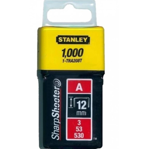 Скоби тип А STANLEY 1-TRA208T 12 мм для степлера Light Duty упаковка 1000 шт висока прочность