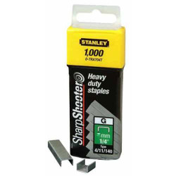 Скоби тип G STANLEY 1-TRA705T висота 8 мм для степлера Heavy Duty в упаковке 1000 штук Скоби тип G STANLEY 1-TRA705T висота 8 мм для степлера Heavy Duty в упаковке 1000 штук
