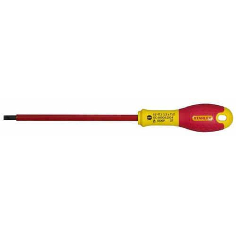 Викрутка електрика STANLEY FatMax VDE 1000V ізольована SL2.5 50 мм сталь в ізоляції для професійного використання