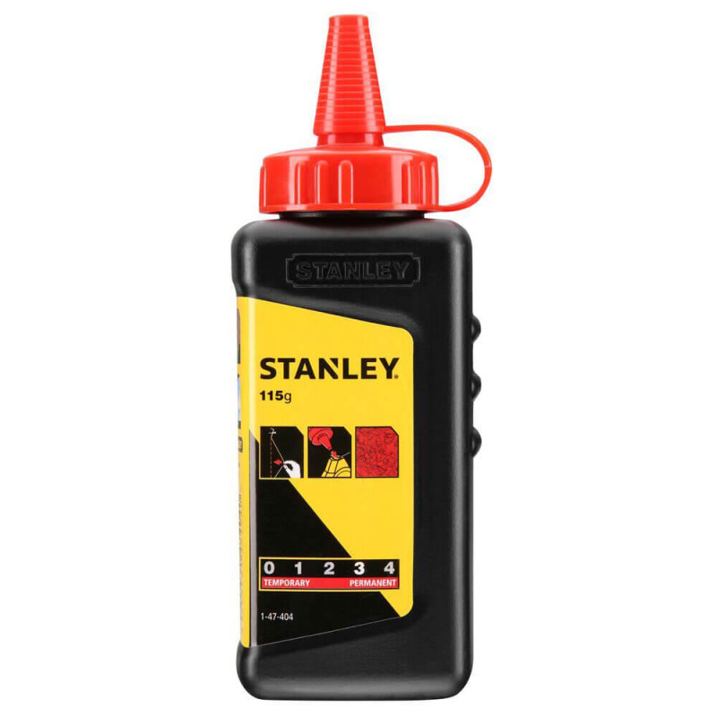 Порошок меловой STANLEY 1-47-404 червоного кольору 115 г водостійкий незмивний для зовнішніх робіт