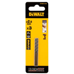 Свердло по металлу Black & Gold DeWALT DT20513 диаметр 2.5 мм длина 57 мм 3 шт. в упаковке Свердло по металлу Black & Gold DeWALT DT20513 диаметр 2.5 мм длина 57 мм 3 шт. в упаковке