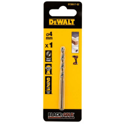 Свердло для металу DeWALT BLACK&GOLD DT20517 діаметр 4 мм довжина 75 мм спіральне тип хвостовика циліндричний Свердло для металу DeWALT BLACK&GOLD DT20517 діаметр 4 мм довжина 75 мм спіральне тип хвостовика циліндричний