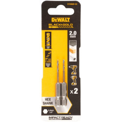 Свердло по металу DeWALT DT20600 BLACK&GOLD діаметр 2 мм довжина 55 мм 2 шт SPEED TIP шестигранний хвостовик Свердло по металу DeWALT DT20600 BLACK&GOLD діаметр 2 мм довжина 55 мм 2 шт SPEED TIP шестигранний хвостовик