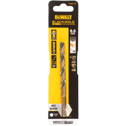 Свердло по металу DeWALT DT20612 8 мм 117 мм Black & Gold для легованих сталей с шестигранним хвостовиком 1/4