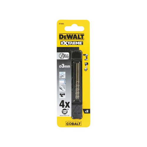 Свердло по металу DeWALT DT4902 діаметр 3 мм серія EXTREME COBALT 2 шт. у упаковці