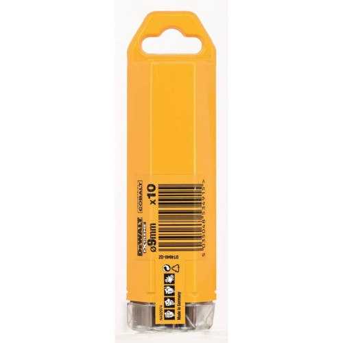 Свердло по металу DeWALT DT4940 EXTREME INDUSTRIAL COBALT 9 мм фрезерований хвостовик упаковка 10 штук