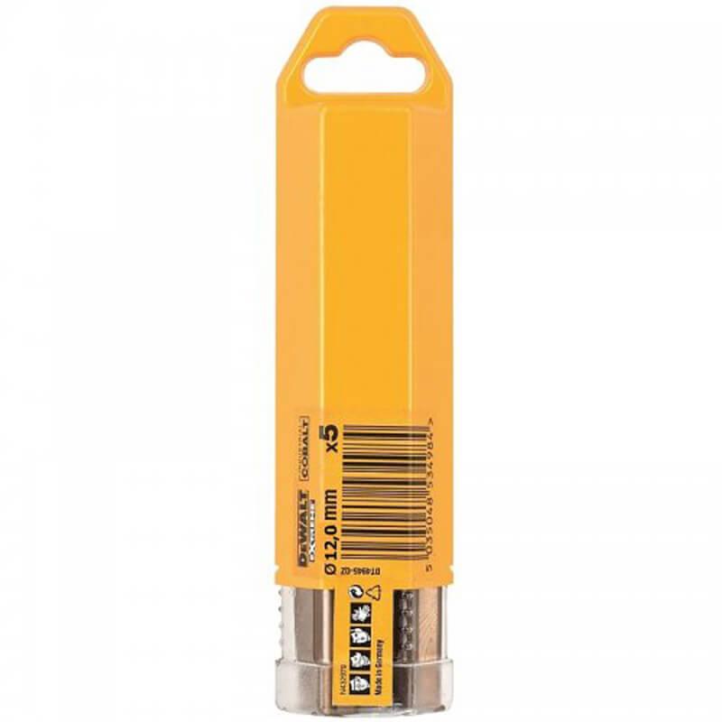 Свердло по металу DeWALT EXTREME INDUSTRIAL COBALT DT4947 діаметр 12 мм упаковка 5 штук фрезерований хвостовик 3 фаски