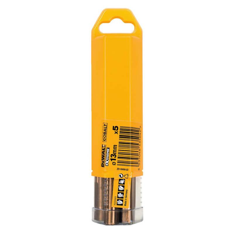 Свердло по металу DeWALT EXTREME INDUSTRIAL COBALT DT4949 діаметр 13 мм кількість 5 штук фрезерований хвостовик