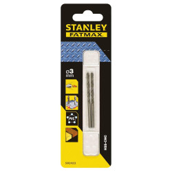 Свердло для металу STANLEY FATMAX STA51023 діаметр 3 мм 2 штуки в упаковці HSS-CNC центрающее острие Свердло для металу STANLEY FATMAX STA51023 діаметр 3 мм 2 штуки в упаковці HSS-CNC центрающее острие