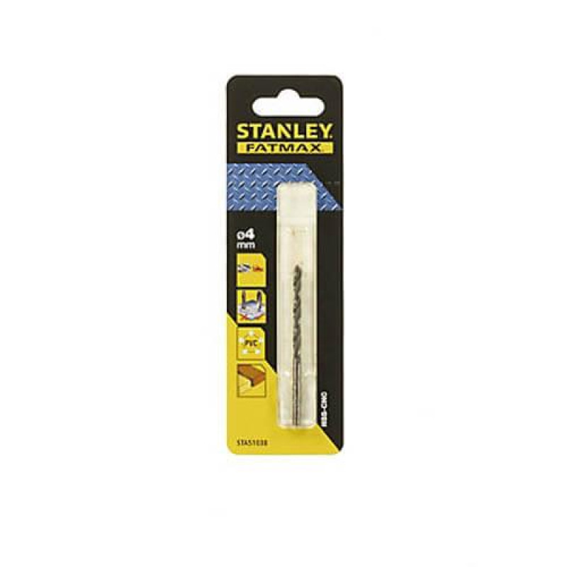 Свердло STANLEY FATMAX STA51038 4 мм 75 мм HSS-CNC для металла с центрующим острием и високої ефективністю