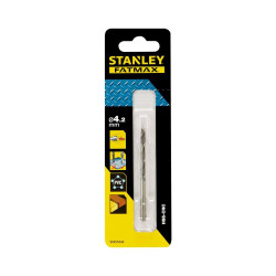 Свердло для металу STANLEY FATMAX STA51043 діаметр 4.2 мм довжина 75 мм HSS-CNC центруюче вістря висока швидкість сверління Свердло для металу STANLEY FATMAX STA51043 діаметр 4.2 мм довжина 75 мм HSS-CNC центруюче вістря висока швидкість сверління