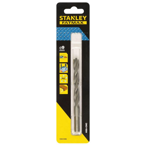 Свердло для металу STANLEY FATMAX STA51098 діаметр 9 мм довжина 125 мм HSS-CNC центруюче вістря