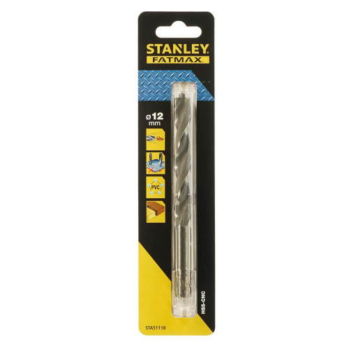Свердло для металу STANLEY FATMAX STA51118 діаметр 12 мм довжина 151 мм HSS-CNC цилиндрический хвостовик