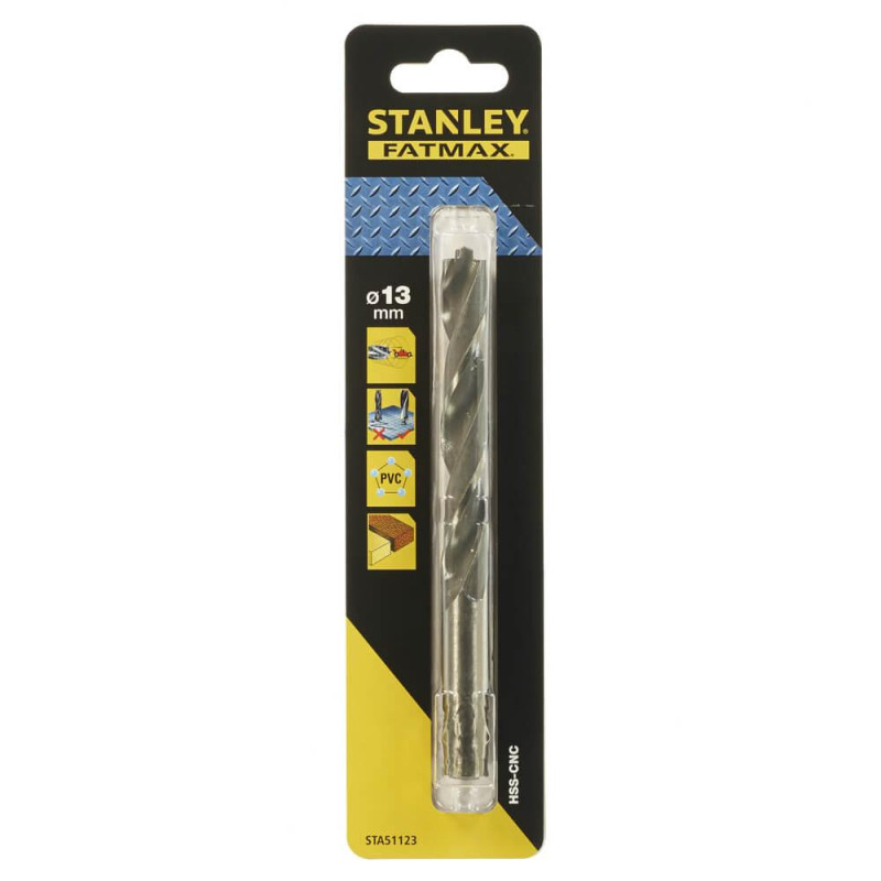 Свердло для металу STANLEY FATMAX STA51123 діаметр 13 мм довжина 151 мм HSS-CNC швидкість сверлення в 4 рази вища