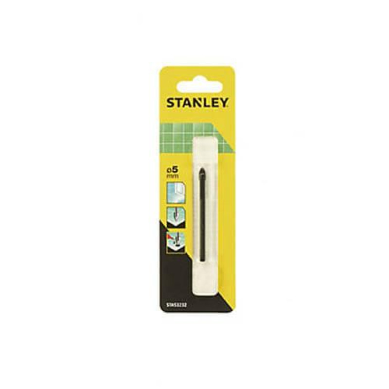 Свердло по плитці STANLEY STA53232 діаметр 5 мм довжина 70 мм зносостійкий наконечник для кераміки та скла