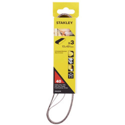Шліфувальна стрічка STANLEY STA33376 ширина 13 мм довжина 451 мм комплект з 3 стрічок алюмінієвий оксид 40 мкм Шліфувальна стрічка STANLEY STA33376 ширина 13 мм довжина 451 мм комплект з 3 стрічок алюмінієвий оксид 40 мкм