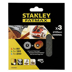 Сітка шліфувальна STANLEY STA39267 набір 3 аркушів діаметр 125 мм перерізи 80 120 240 для ексцентрикових шліфмашин Сітка шліфувальна STANLEY STA39267 набір 3 аркушів діаметр 125 мм перерізи 80 120 240 для ексцентрикових шліфмашин