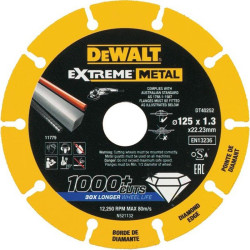 Диск алмазний DeWALT DT40252 125 мм 1.3 мм для різання металу серія Extreme підвищений ресурс Диск алмазний DeWALT DT40252 125 мм 1.3 мм для різання металу серія Extreme підвищений ресурс