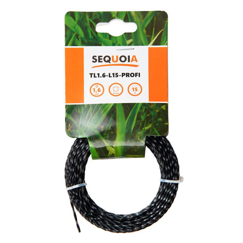 Косильна жилка SEQUOIA TL1.6-L15-Profi діаметр 1.6 мм довжина 15 м кручений квадрат висока зносостійкість