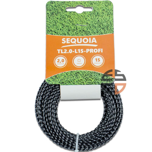 Косильна жилка SEQUOIA TL2.0-L15-Profi діаметр 2.0 мм довжина 15 м тип кручений для скошування трави та чагарників