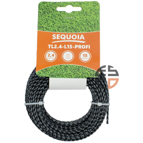 Косильна жилка SEQUOIA TL2.4-L15-Profi діаметр 2.4 мм довжина 15 м кручена для жорсткої трави та чагарників