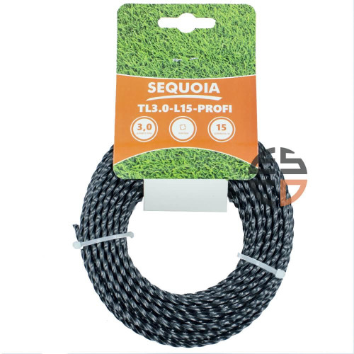 Косильна жилка SEQUOIA TL3.0-L15-Profi діаметр 3.0 мм довжина 15 м квадратне січення висока зносостійкість