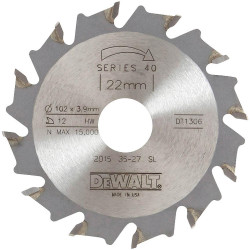 Фреза дискова DeWALT DT1306 102 мм 12 зубьев 10 градусов угол заточки 15000 об/мин для ламельного фрезера Фреза дискова DeWALT DT1306 102 мм 12 зубьев 10 градусов угол заточки 15000 об/мин для ламельного фрезера