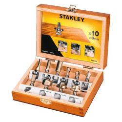 Набор фрез STANLEY STA80020 10 шт диаметр хвостовика 8 мм дерев'яний кейс для хранения високоякісна сталь Набор фрез STANLEY STA80020 10 шт диаметр хвостовика 8 мм дерев'яний кейс для хранения високоякісна сталь