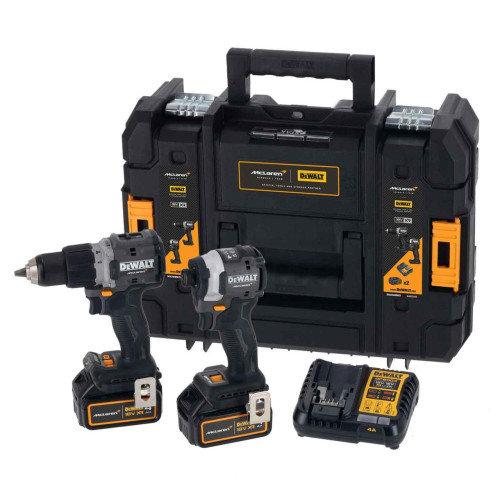 Набір акумуляторних безщіткових інструментів DeWALT DCK200MM2T McLaren F1 TEAM 18В 4Аг ударна дриль та шурупокрут