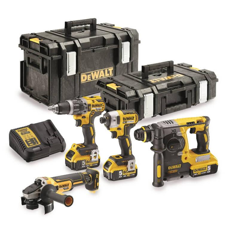 Набір інструментів DeWALT DCK422P3 безщітковий акумулятор 18 В 5 Аг 4 одиниці компактний дизайн світлодіодне підсвічування