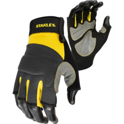 Рукавички Stanley SY640L універсальні відкриті розмір L неопрен шкіра з накладками для захисту Рукавички Stanley SY640L універсальні відкриті розмір L неопрен шкіра з накладками для захисту