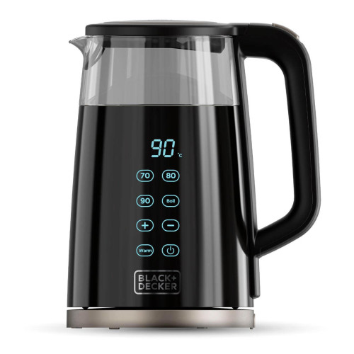 Електрочайник BLACK+DECKER BXKE2206E потужність 2200 Вт об'єм 1.7 л стильний корпус зі скла регулювання температури