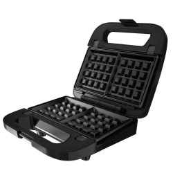 Бутербродниця BLACK+DECKER BXSA754E потужність 750 Вт для 2 бутербродів змінні пластини антипригарне покриття Бутербродниця BLACK+DECKER BXSA754E потужність 750 Вт для 2 бутербродів змінні пластини антипригарне покриття
