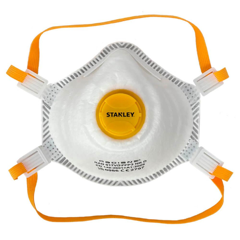 Респіратор STANLEY SYFFP32PKB FFP3 2 шт регульовані лямки клапан видиху для надійної захисту органів дихання