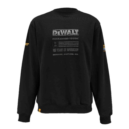 Світшот DeWALT 100 YEAR LOGO DWC237-001-XXL чорний 65% поліестер 35% бавовна флісова підкладка 330 ден