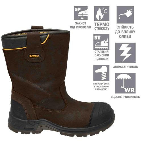 Взуття робоче DeWALT MILLINGTON DWF50202-104-11 розмір 45 водонепроникність S3 WR SRC HRO композитний носок