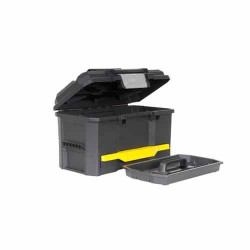 Ящик пластиковий STANLEY 1-70-316 з висувною секцією 19″ розміри 481х279х287 мм легка вага зручна ручка Ящик пластиковий STANLEY 1-70-316 з висувною секцією 19″ розміри 481х279х287 мм легка вага зручна ручка