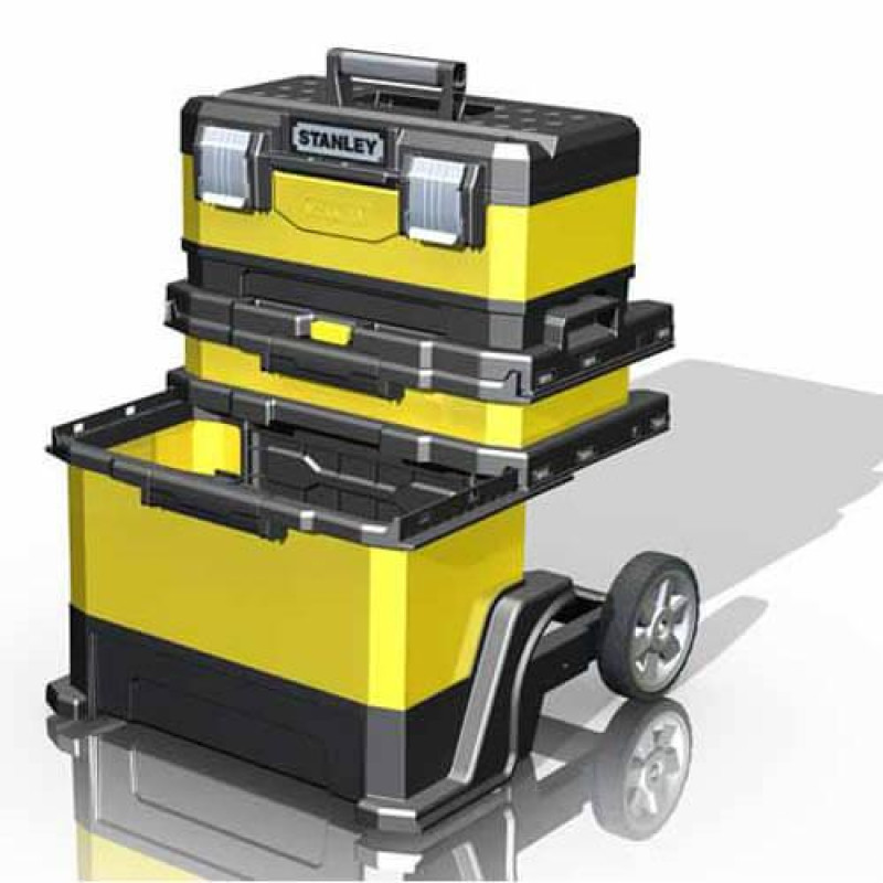 Ящик металлопластиковий STANLEY 1-95-621 568x730x389 мм з колесами та знімним лотком