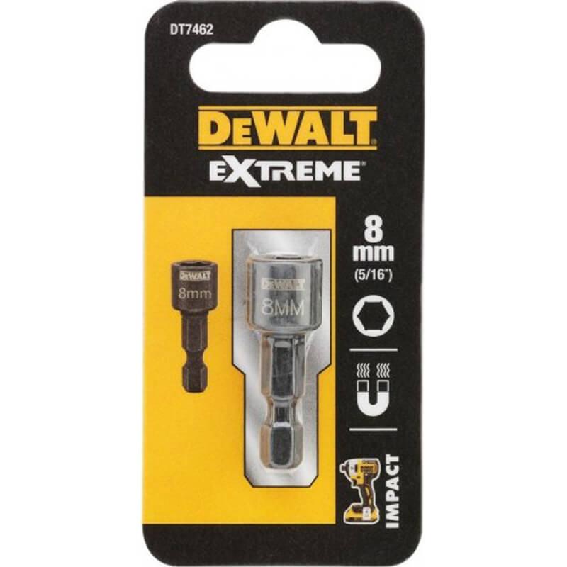 Голівка ударна торцева DeWALT DT7462 магнітна 8 мм 1/4 дюйма висота 35 мм серія Extreme