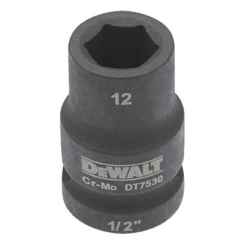 Головка ударна торцева DeWALT DT7530 12 мм посадка 1/2 дюйма профіль шестигранний підвищена міцність