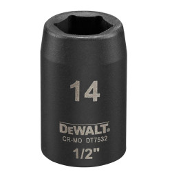 Головка торцева ударна коротка DeWALT DT7532 14 мм момент затягування 367 Hm серия Extreme Головка торцева ударна коротка DeWALT DT7532 14 мм момент затягування 367 Hm серия Extreme