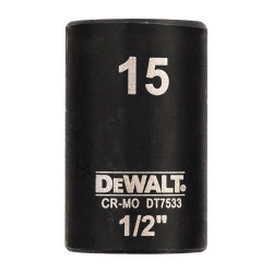 Головка торцева ударна IMPACT DeWALT DT7533 1/2″ 15 мм момент 441 Hm серия Extreme длина 38 мм Головка торцева ударна IMPACT DeWALT DT7533 1/2″ 15 мм момент 441 Hm серия Extreme длина 38 мм
