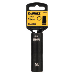 Головка торцева ударна IMPACT DeWALT DT7550 16 мм момент затягування 529 Hm довга для професійного використання Головка торцева ударна IMPACT DeWALT DT7550 16 мм момент затягування 529 Hm довга для професійного використання
