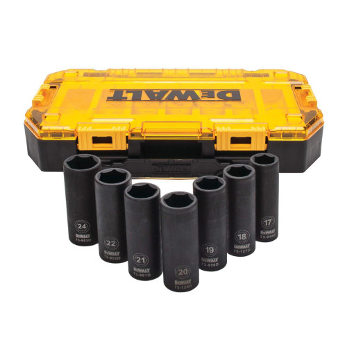 Набір головок 1/2 DeWALT DWMT74737-0 7 предметів з кованої сталі в пластиковому кейсі для зручного зберігання